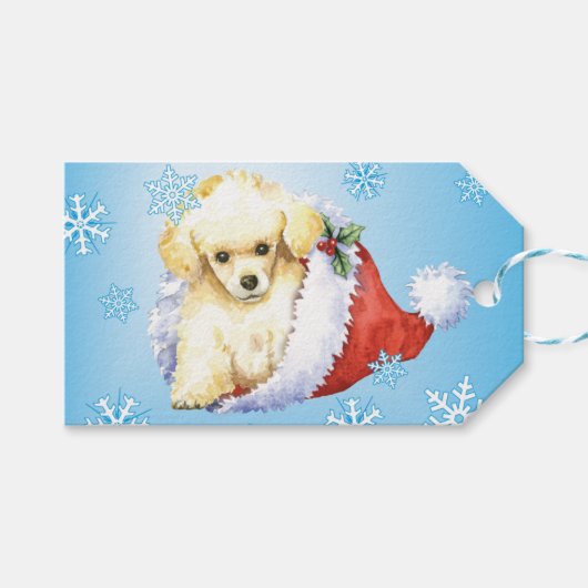 Happy Howlidays Speelgoed Poodle Cadeaulabel (Voorkant (Horizontaal))