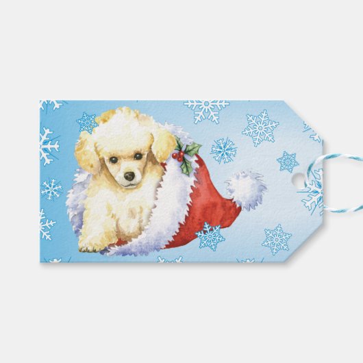 Happy Howlidays Speelgoed Poodle Cadeaulabel (Voorkant (Horizontaal))