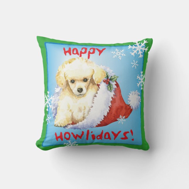 Happy Howlidays Speelgoed Poodle Kussen (Voorkant)