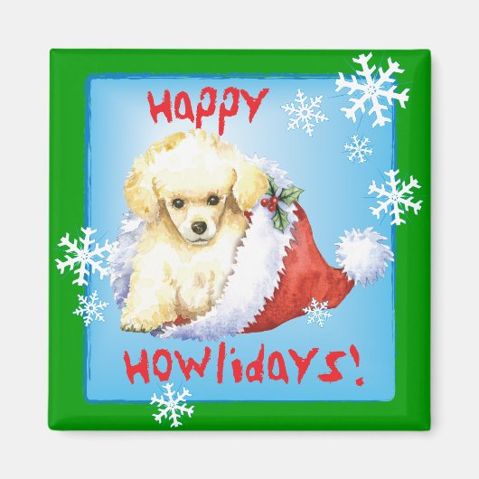 Happy Howlidays Speelgoed Poodle Magneet (Voorkant)