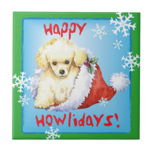 Happy Howlidays Speelgoed Poodle Tegeltje
