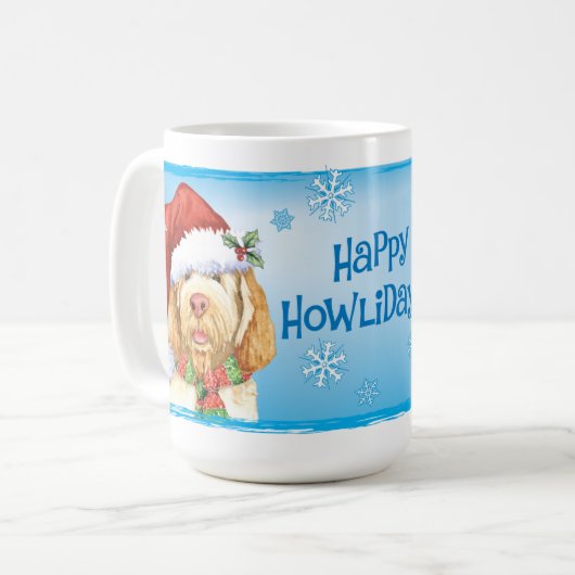 Happy Howlidays Spinone Italiano Coffee Mok (Voorkant links)
