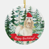 Happy Howlidays Spinone Italiano Dog Kerstmis Orn Keramisch Ornament (Voorkant)