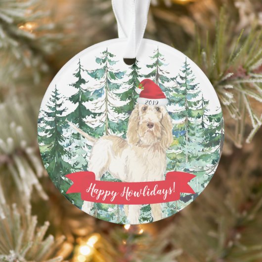 Happy Howlidays Spinone Italiano Dog Kerstmis Ornament (Boom)