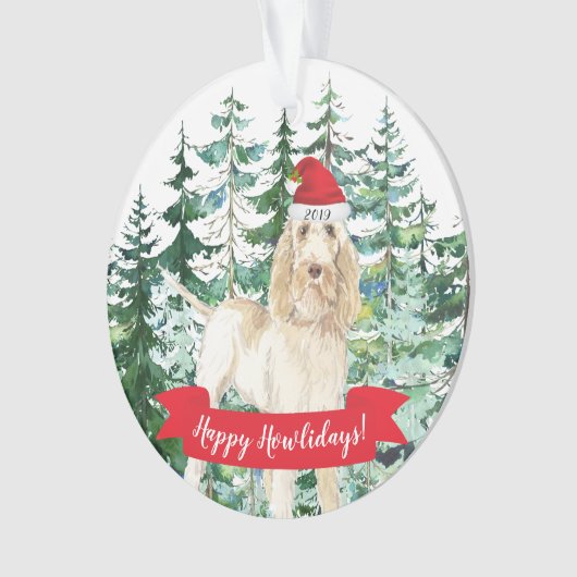 Happy Howlidays Spinone Italiano Dog Kerstmis Ornament (voorkant)