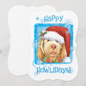 Happy Howlidays Spinone Italiano Holiday Card Feestdagenkaart (Voorkant / Achterkant)