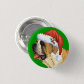 Happy Howlidays St. Bernard Ronde Button 3,2 Cm (Voorkant /achterkant)