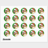 Happy Howlidays St. Bernard Ronde Sticker (Vel)