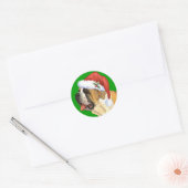 Happy Howlidays St. Bernard Ronde Sticker (Envelop)