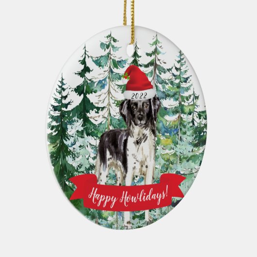 Happy Howlidays Stabyhoun Dog Keramisch Ornament (Rechts)