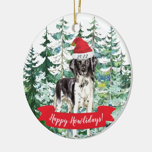 Happy Howlidays Stabyhoun Dog Keramisch Ornament (Links)