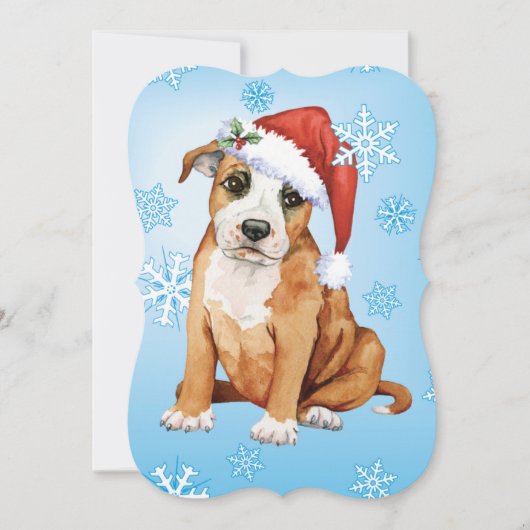 Happy Howlidays Staffordshire Bull Terrier Feestdagenkaart (Voorkant)