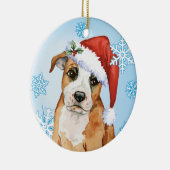 Happy Howlidays Staffordshire Bull Terrier Keramisch Ornament (Rechts)
