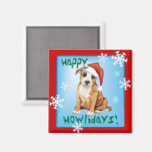 Happy Howlidays Staffordshire Bull Terrier Magneet (Voorkant / Achterkant)