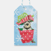Happy Howlidays Standard Schnauzer Cadeaulabel (Voorkant)