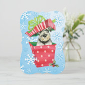 Happy Howlidays Standard Schnauzer Feestdagenkaart (Staand voorkant)