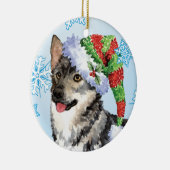 Happy Howlidays Swedish Vallhund Keramisch Ornament (Rechts)