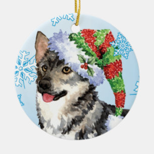 Happy Howlidays Swedish Vallhund Keramisch Ornament