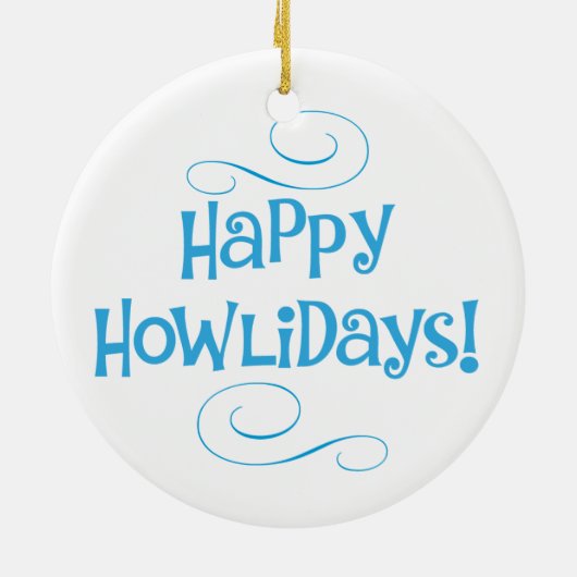 Happy Howlidays Swedish Vallhund Keramisch Ornament (Achterkant)