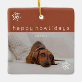 Happy Howlidays Terracotta Photo Pet Keramisch Ornament