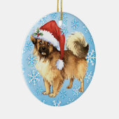 Happy Howlidays Tibetaans Spaniel Keramisch Ornament (Rechts)