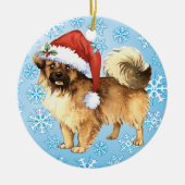 Happy Howlidays Tibetaans Spaniel Keramisch Ornament (Voorkant)