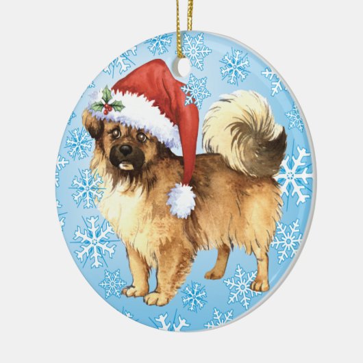 Happy Howlidays Tibetaans Spaniel Keramisch Ornament (Links)
