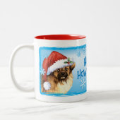 Happy Howlidays Tibetaans Spaniel Tweekleurige Koffiemok (Links)