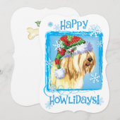 Happy Howlidays Tibetaanse Terrier Feestdagenkaart (Voorkant / Achterkant)