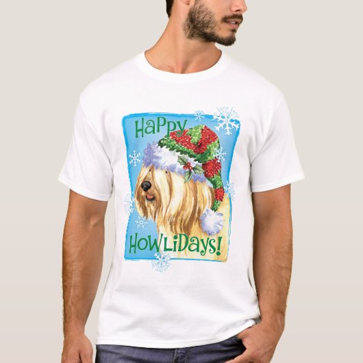 Happy Howlidays Tibetaanse Terrier T-shirt (Voorkant)