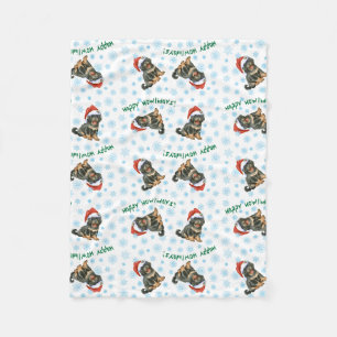 Happy Howlidays Tibetan Mastiff Fleece Blanket