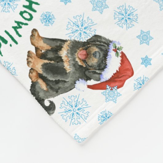 Happy Howlidays Tibetan Mastiff Fleece Blanket Deken (Hoek)