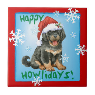 Happy Howlidays Tibetan Mastiff Tegeltje