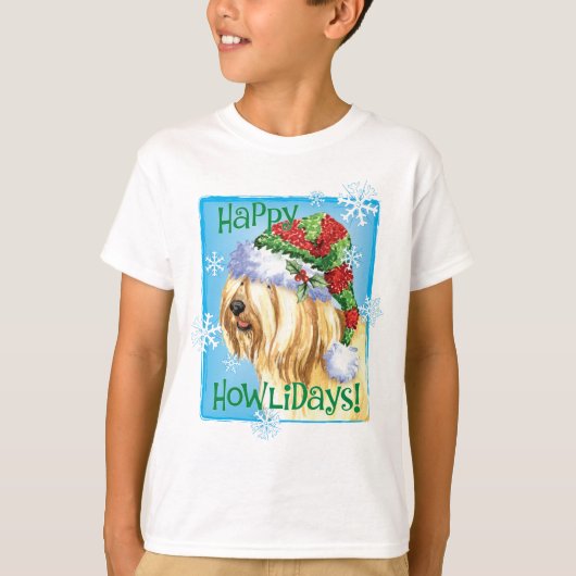 Happy Howlidays Tibetan Terrier T-Shirt (Voorkant)