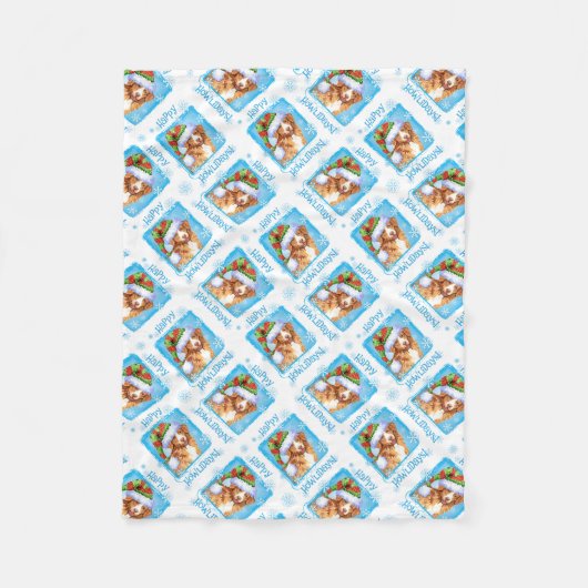Happy Howlidays Toller Fleece Deken (Voorkant)