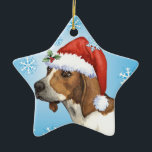 Happy Howlidays Treing Walker Keramisch Ornament<br><div class="desc">Viel het vakantieseizoen met een Treingende Walker Coonhound met een kersthoed. Geweldig vakantiecadeau voor familie en vrienden die van Walker Hound houden. Fijne feestdagen!</div>