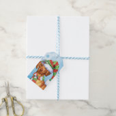 Happy Howlidays Vizsla Cadeaulabel (Met Touw)