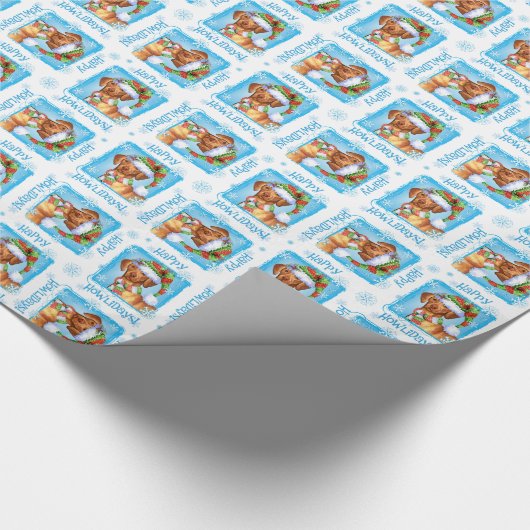 Happy Howlidays Vizsla Cadeaupapier (Hoek)