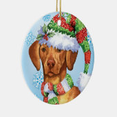 Happy Howlidays Vizsla Keramisch Ornament (Rechts)
