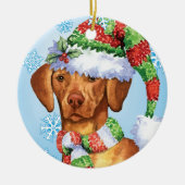 Happy Howlidays Vizsla Keramisch Ornament (Voorkant)