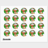 Happy Howlidays Vizsla Ronde Sticker (Vel)