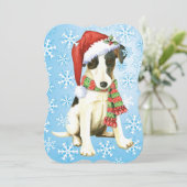 Happy Howlidays Vloeiende Fox Terrier Feestdagenkaart (Staand voorkant)