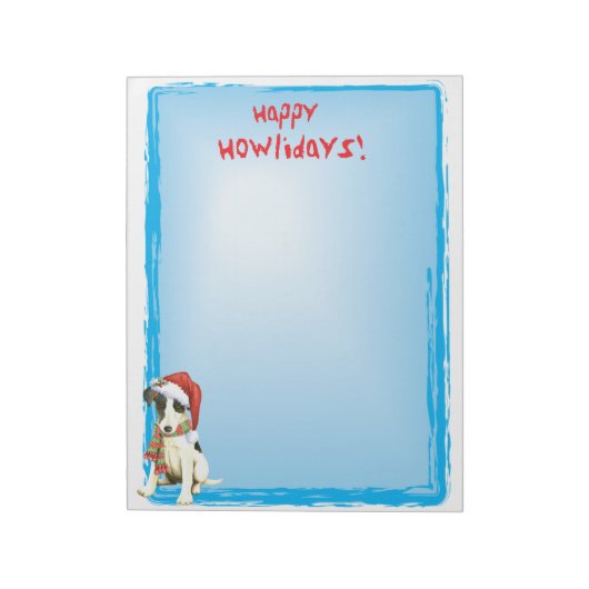 Happy Howlidays Vloeiende Fox Terrier Notitieblok (Linkerzijde)