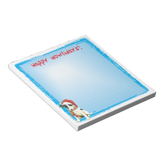 Happy Howlidays Vloeiende Fox Terrier Notitieblok (Schuin)