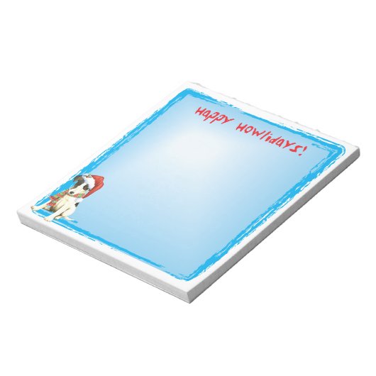 Happy Howlidays Vloeiende Fox Terrier Notitieblok (Linkerzijde)