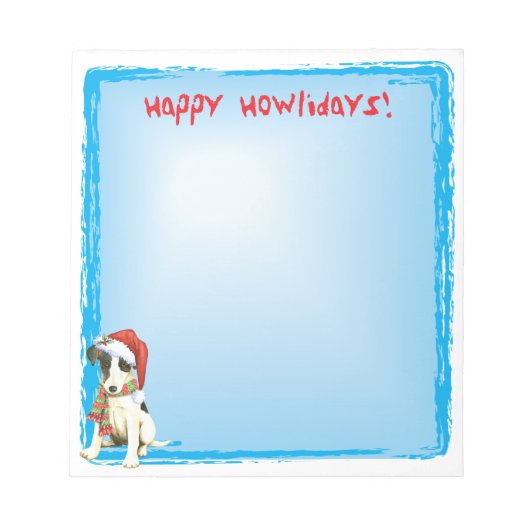 Happy Howlidays Vloeiende Fox Terrier Notitieblok (Voorkant)