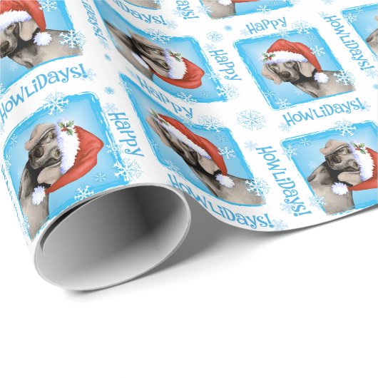 Happy Howlidays Weimaraner Cadeaupapier (Rol Hoek)