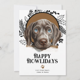 Happy Howlidays Weimaraner Dog Kerstmis Feestdagenkaart