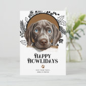 Happy Howlidays Weimaraner Dog Kerstmis Feestdagenkaart (Staand voorkant)