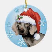 Happy Howlidays Weimaraner Keramisch Ornament (Voorkant)